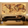 thumbnail image 6 of Original by BoxColors Xlarge 30"x 70" 5 Panels 30x14 Ea Art Canvas Print Original World Map Old Vintage Rustic Wall Decor Home Office Interior (Included Framed 1.5" Depth), 6 of 6