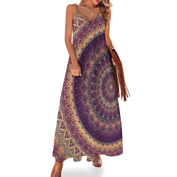 Vestido sin mangas Mandala 108, vestidos de playa, vestidos para mujer, vestido de cumpleaños 2024 para mujer, vestido lindo