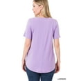 thumbnail image 5 of Women & Plus Short Sleeve V Neck Round Hem Relaxed Fit Casual Tee Shirt Top, 5 of 5