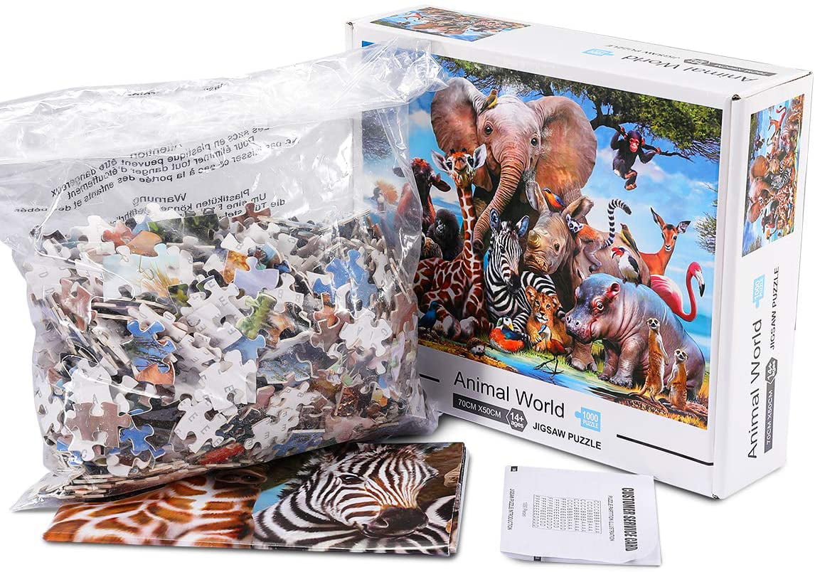 Animal World Panorama _ Puzzles 1000 pieces _ Jigsaw for Adult Growup Kids Famil 