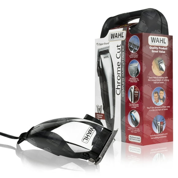 Corta pelo Wahl Casera Cromada Chrome Cut Complete Haircutting Home Kit de 20 Piezas, corte de cabello para toda la familia Wahl 9670-1201