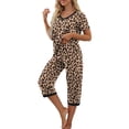 thumbnail image 3 of MINTREUS Women's Pajama Sets Short Sleeve Shirt and Capri Soft Pajama Sets with Pockets M-4XL, 3 of 6