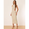 thumbnail image 3 of Vestido de espalda cruzada para mujer Allegra K Albaricoque XS, 3 of 6