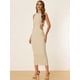 thumbnail image 3 of Vestido de espalda cruzada para mujer Allegra K Albaricoque XS, 3 of 6