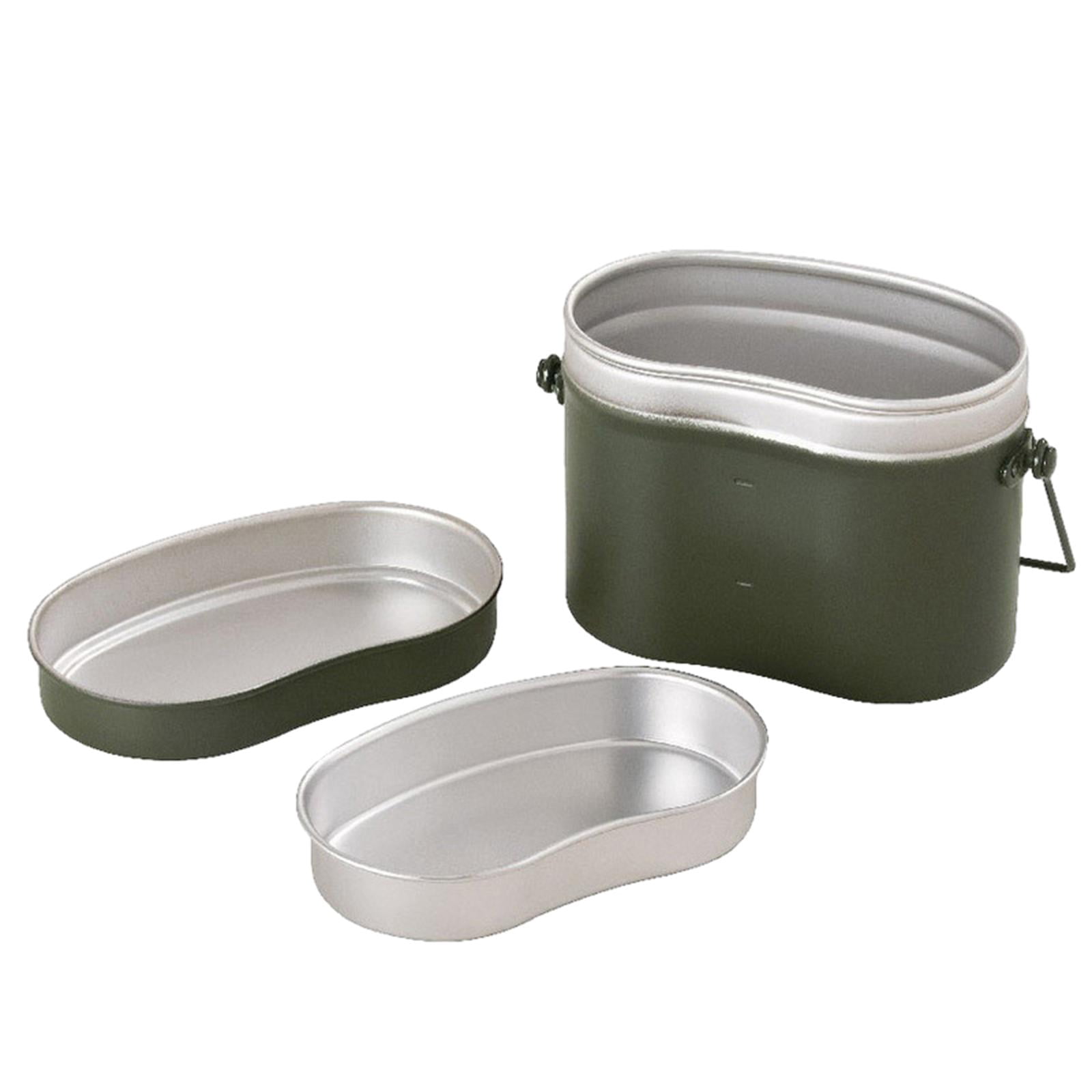 Miulika Lunch Box Bento Box Aluminum Lightweight Pot and Tray Lunch Container Cookware for Camping Picnic Backpacking Fishing Cooking Waist shaped
