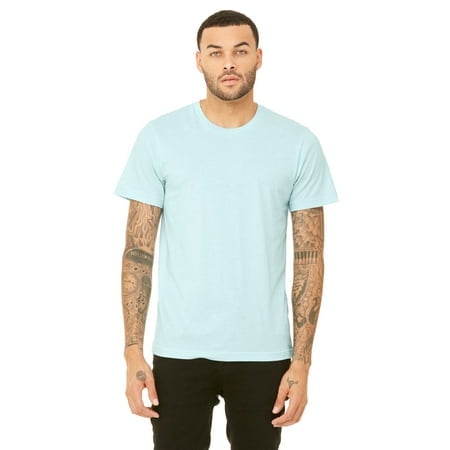 BELLA+CANVAS T-Shirt Jersey CVC pour Homme, 4TG, Bleu Glace Chiné