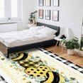 thumbnail image 6 of Area Rugs 4x6 Ft Summer Bee Daisy Eucalyptus Striped Polka Dot Heart Black Plaid Non-Slip Washable Rug Indoor Rug Floor Mats Non Shedding Carpet for Living Room Bedroom Dining Room Home Decor, 6 of 8