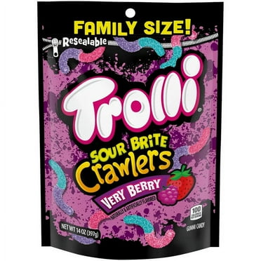 Trolli Sour Brite Crawlers, Very Berry Gummy Worms, 14 oz