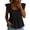 Black, variant on Babysbule Women's Cotton Linen Square Neck Ruffle Flutter Sleeve Blouse Casual Top for Daily Wear and Vacation Outings