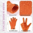 thumbnail image 3 of FZ FANTASTIC ZONE Woman Men Winter Warm Hat Beanie Long Scarves Touch Screen Gloves Knit Set, Orange, 3 of 6