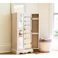 thumbnail image 5 of Hives & Honey Chelsea Standing Jewelry Armoire Cabinet, Jewelry Storage Organizer with Top Flip Mirror, 2 Doors, 7 Drawers, Jewelry Chest Armoire, Jewelry Box for Necklace, Earring, Bracelet, White, 5 of 11
