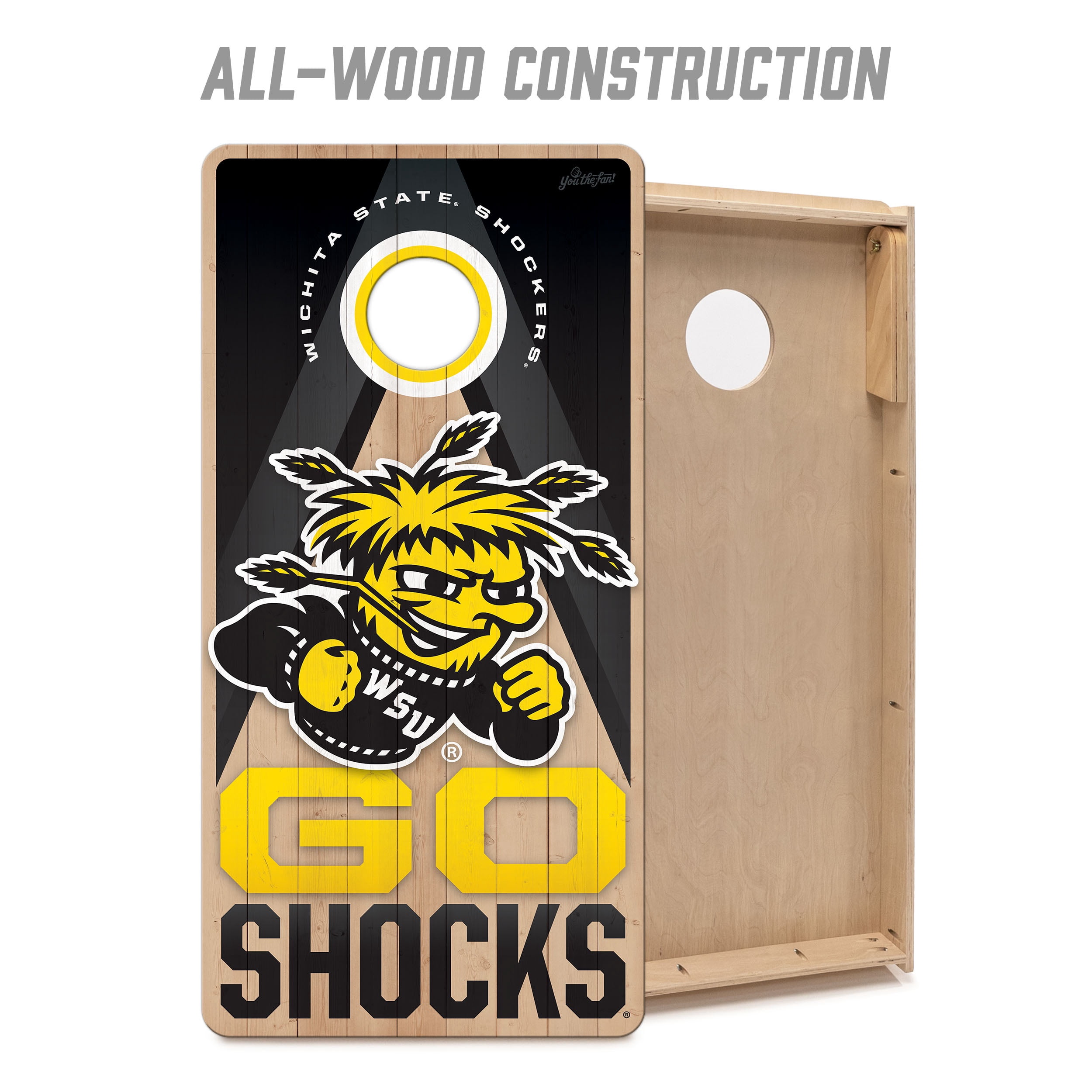 YouTheFan NCAA Wichita St Shockers 2X4 Slogan Series Cornhole NO BAGS