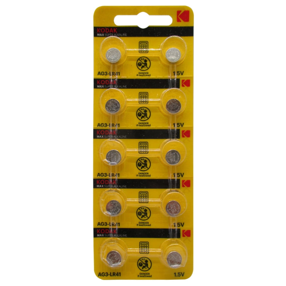 Kodak Lr41 AG3 Alkaline Button Cell Battery 10 Pieces
