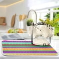 thumbnail image 5 of Absorbent Dish Drying Mat Ethnic Mexican Fabric Colorful Stripe Kitchen Accessories Counter Mat Protector,Reversible,Medium 18 x 16 Inches, 5 of 6