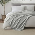 thumbnail image 2 of Lightweight Breathable 100% Cotton Knit Blanket – All-Season Bed Blanket – Twin Size – Gray, 2 of 8