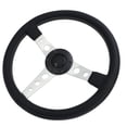 thumbnail image 4 of Volante de carreras, volante de 14 pulgadas, volante universal de cuero, volante de coche, diseño de próxima generación, 4 of 12