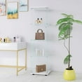 thumbnail image 2 of DEELLEEO Glass display cabinet with 4 shelves, curio cabinet for living room, bedroom, office, black floor standing glass bookshelf, quick installation, 64.7*16.7*14.3 inches, white, 2 of 5