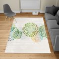 thumbnail image 2 of Abstract Turkish Area Rug, Modern and Cool Design Surreal Dots Like and Circled Design Art, Soft Carpet for Living Room Decor with Distressed Look, 2.6' x 5', Fern Green, by Ambesonne, 2 of 4