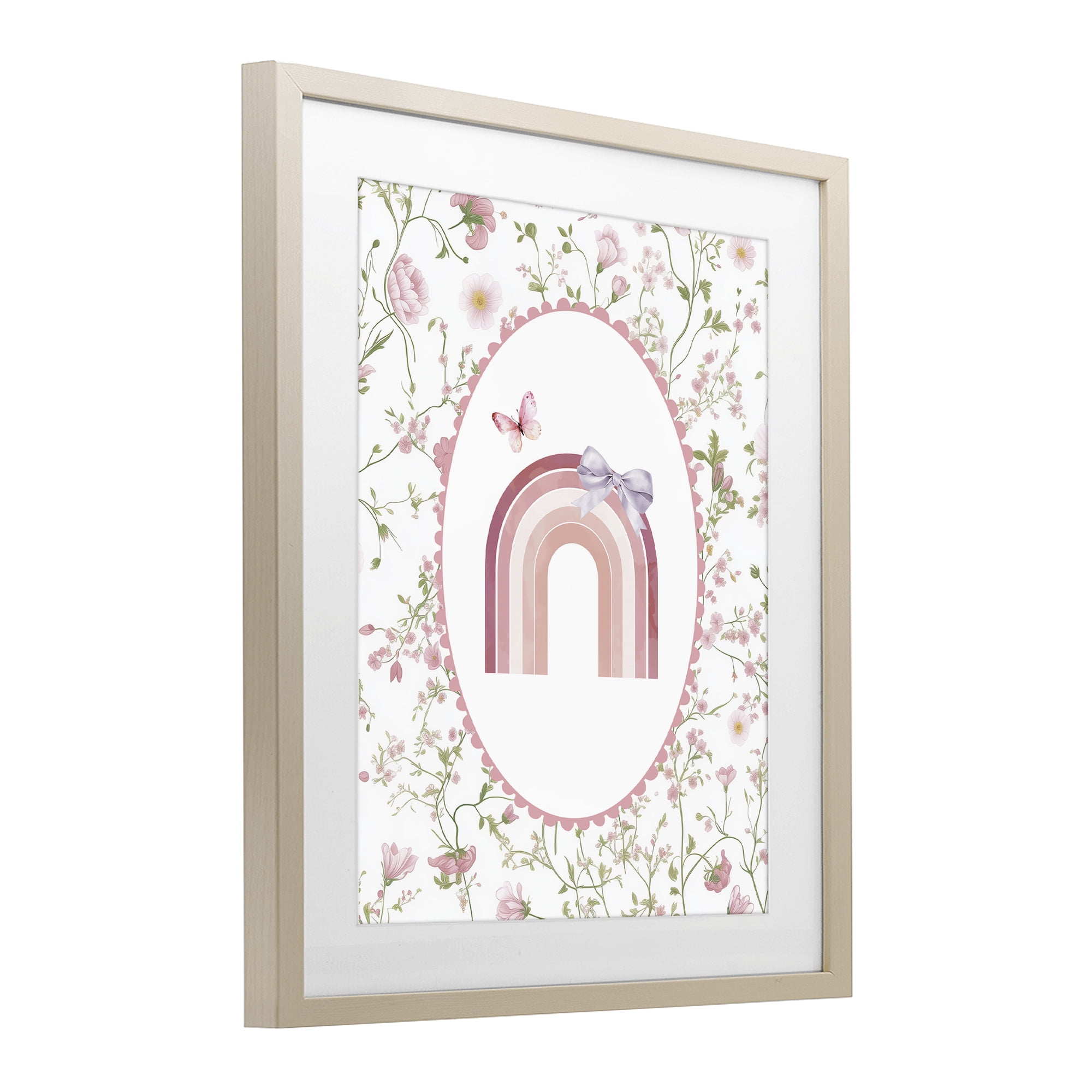 Stupell Industries Floral & Ribbon Rainbow Birch Framed Print Under Glass, design by Christine Simpson Art