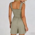 thumbnail image 6 of Ahabrexf Women's Jumpsuit, Strapless Wide-Leg Romper with Smocked Bodice and Ruffle Straps for Casual Summer Wear, 6 of 8
