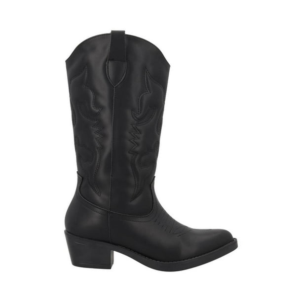 Botas Mujer MILAGROS Mujer Cómodas Vaqueras negro Walmart