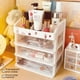 thumbnail image 4 of Caja de almacenamiento de cosméticos transparente para estudiantes, caja de almacenamiento de escritorio con cajón, gran capacidad, para lápiz labial, papelería, 4 of 6