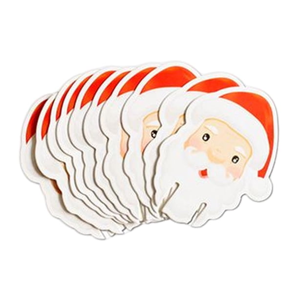 10 piezas de pegatinas de pared para tarjetas de lugar de taza, decoración de mesa perlada para Papá Noel