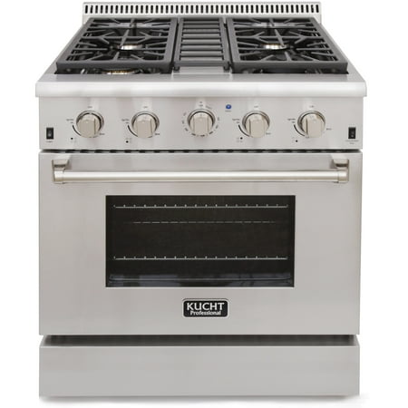 KUCHT Professional 30 in. 4.2 cu. ft. LP Gas Range with Sealed Burners and Convection Oven in Stainless (Best Dual Oven Gas Range 2019)