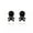 Black, variant on Mens Punk Retro Pirate Skull and crossbones Ear Stud Earrings Surgical Steel-Black