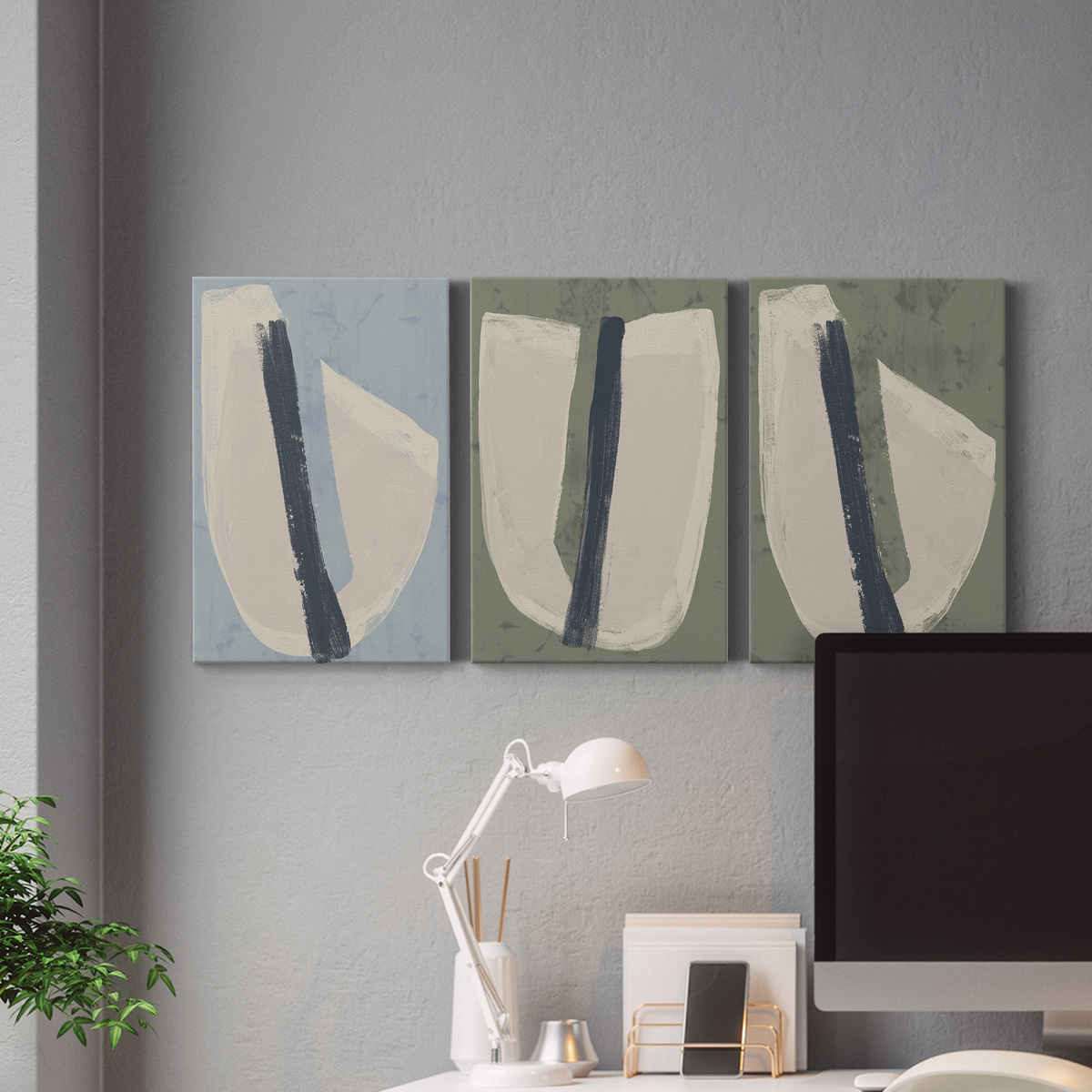 Paper Slice II Premium Gallery Wrapped Canvas - Ready to Hang - 12 x 18 Each