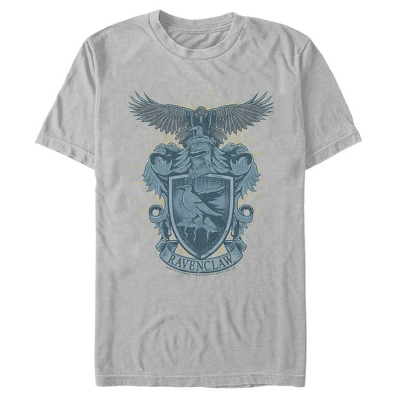 Men's Harry Potter Ravenclaw Coat of Arms Graphic Tee Silver 3X Large