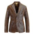 thumbnail image 2 of Mens Casual Corduroy Blazer Jacket Fit Two-button Sport Coat, 2 of 5