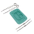 thumbnail image 1 of Divided Placemat, Easy Cleaning Baby Silicone Suction Plate with 4 Toy Tethers for Kids Cyan, 1 of 7