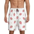 thumbnail image 2 of Picia Hand Drawn Strawberry Pajama Shorts for Men, Men's Pajama Bottoms, Sleepwear,Short Pajama Pants-3X-Large, 2 of 9
