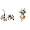 thumbnail image 1 of Figuras De Cerámica De Familia De Elefantes Y Esculturas Espaciales De Astronautas Para Decorar El Hogar, La Mesa, El Centro De Mesa Y La Chimenea., 1 of 8