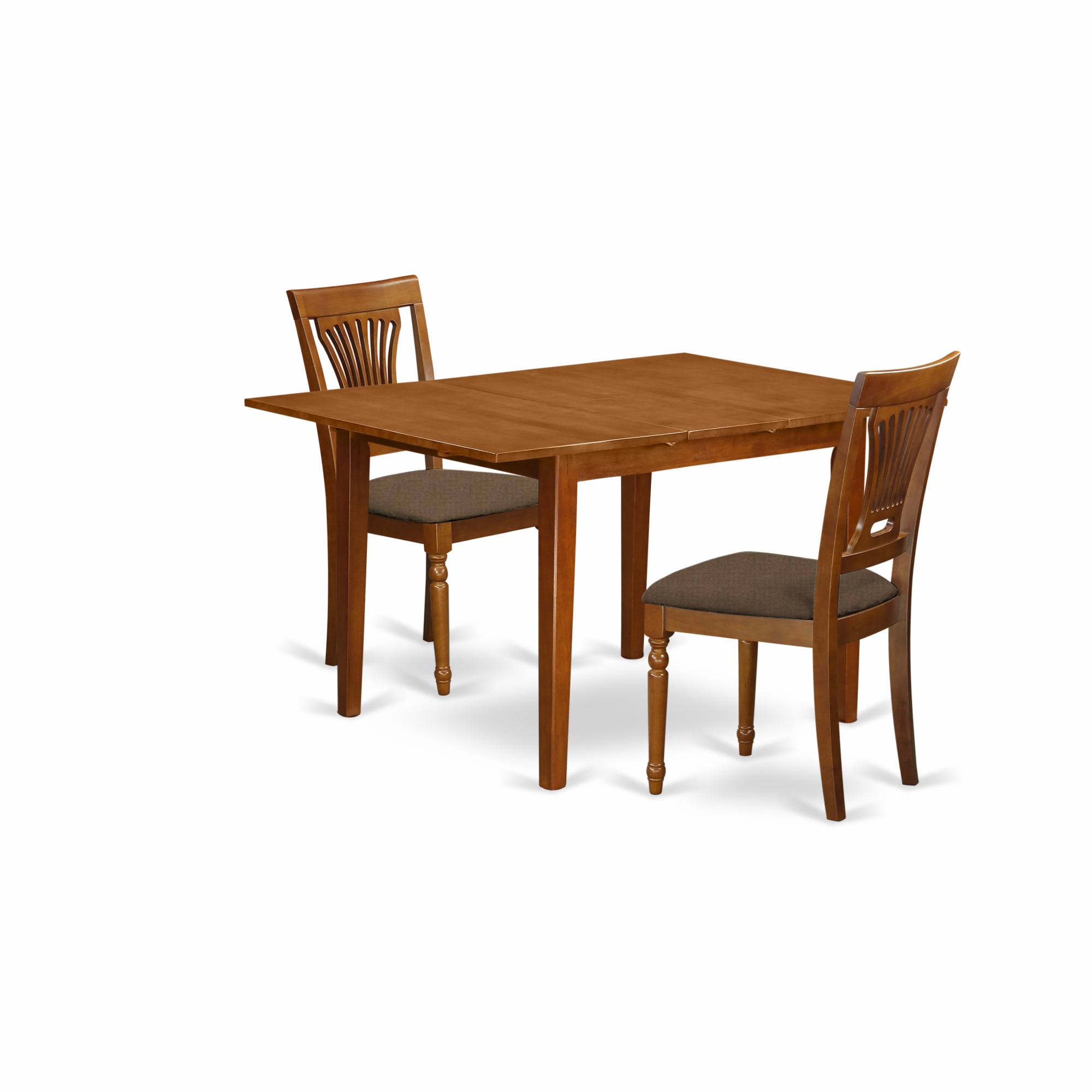 MLPL3SBRC 3 Pc set Milan Table with Leaf and 2 Cushion Chairs in
