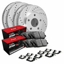 R1 Concepts Wguh2 03042 R1 Brake Rotors D/S Silver W/ Optimum Oe Pads & Hdw Fits select: 2007-2008 HYUNDAI ELANTRA, 2009 HYUNDAI ELANTRA GL