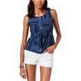 thumbnail image 1 of Lucky Brand - Camisa con botones y lazo en la parte delantera para mujer, azul, extragrande Lucky Brand Camisa con botones, 1 of 1
