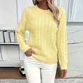 thumbnail image 2 of Women's Cable Knit Sweaters 2025 Fall Fashion Tops, 2 of 5