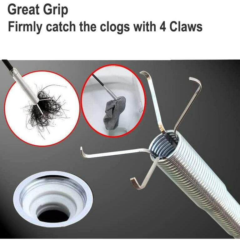 35inch Drain Cleaner Sticks to Drain Hair Clog for Remover (1pcs), 25inch Hair Drain Clog Remover Tool(5pcs),Drain Hair Remover Pick Up Tool for Sewer