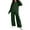 Dark Green, variant on Women's 2 Piece Solid Color Casual Sportswear Long Pants Set, Easy and Chic Two-Piece Outfit for Casual Occasions,Black L