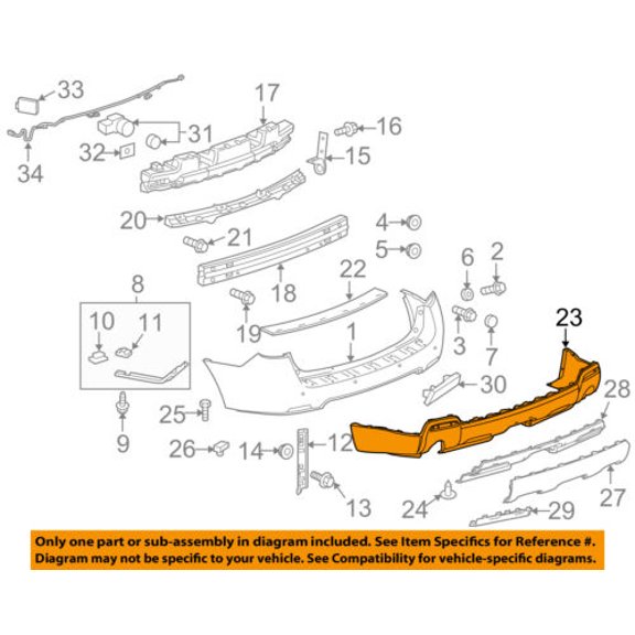 GMC GM OEM 10-15 Terrain Rear Bumper-Lower Cover 25880093