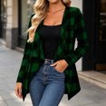 thumbnail image 2 of SEROYE Women's Plaid Cardigan Sweaters Open Front Long Sleeve Jacket Lightweight Loose Layering Coat Holiday Wear (M, Green), 2 of 9