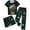 Dinosaur, variant on QEFJNO Boys 3-Piece Summer Pajama Sets Kids Dinosaur Pjs Short Sleeve Sleepwear Shirt Shorts Pants 3-12Y