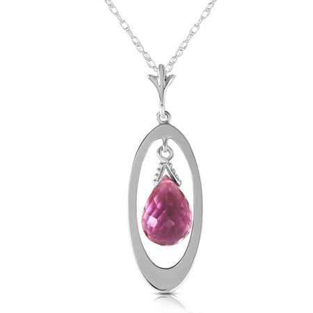 Galaxy Gold 14K Solid Gold Natural Amethyst Pendant Necklace for Women - White Gold Fine Jewelry