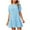 Blue, variant on lmcalzta Womens Summer Dresses Short Sleeve Crew Neck Cotton Linen Sundress Pleated Beach Dresses
