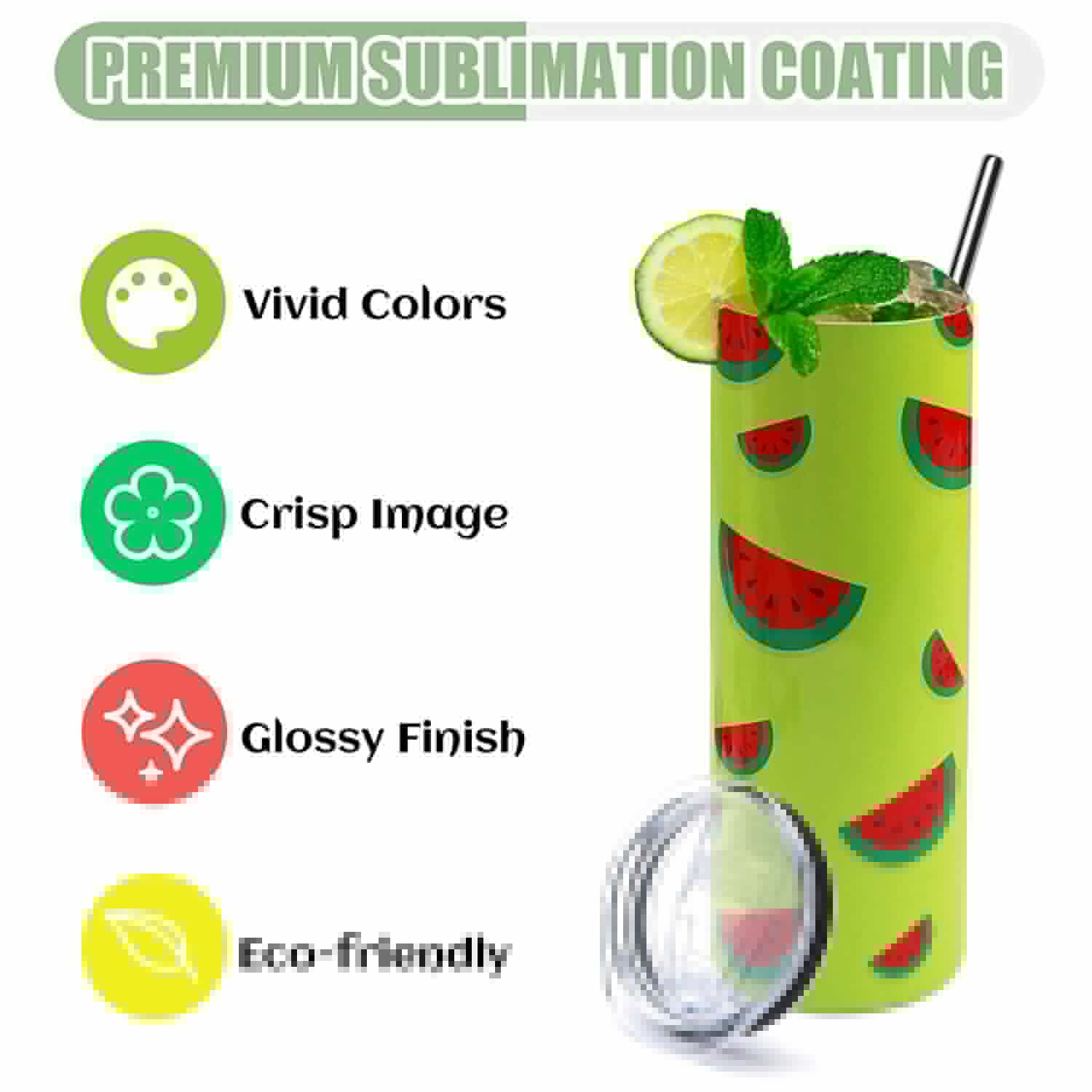 thumbnail image 2 of HTVRONT 4 Pack Sublimation Blanks Tumblers 20 OZ Skinny Stainless Steel Mugs with Box, Paper and Straw, 2 of 6