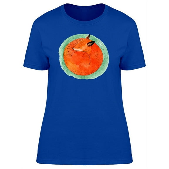 Cute Orange Fox Sleeping T-Shirt Women -Image by Shutterstock, Female Medium