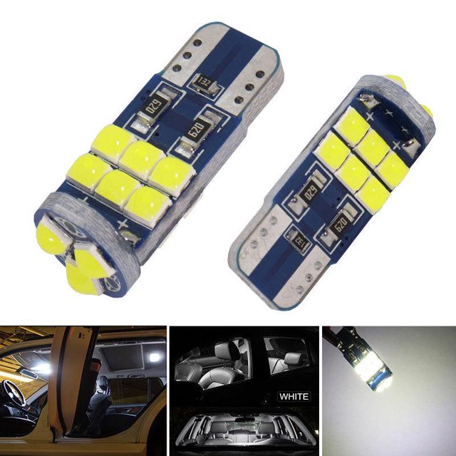 Luz ancha LED de 2 uds, Luz De Carretera canbus decodificadora de coche, luz de matrícula, luz de lectura