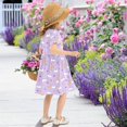 thumbnail image 5 of FORMRS Girls Short Sleeve Dress Summer Casual Round Neck A-line Beach Sundress, Sizes 2T-8T, Purple Cartoon Rabbit Pattern, 5 of 8